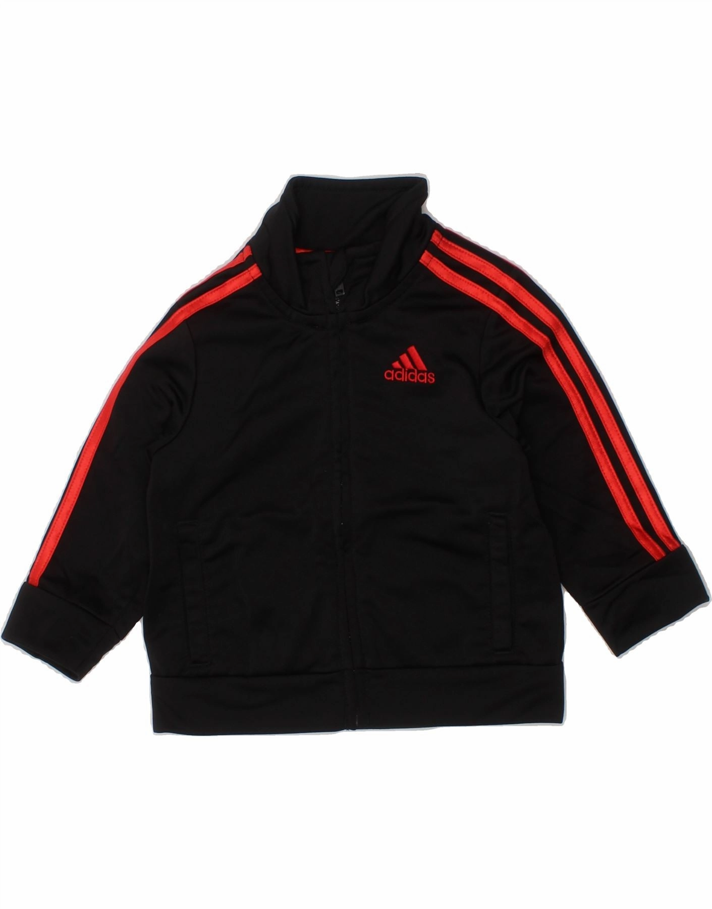 Autumn Ready Mousse ADIDAS Baby Boys Graphic Tracksuit Top Jacket 3-6 Months Black Polyester