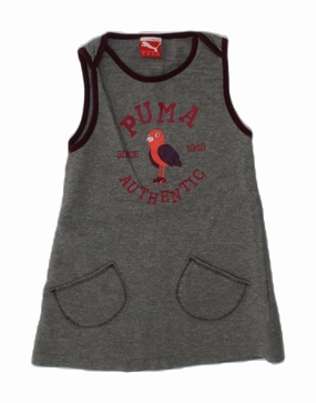 Mood Friendly PUMA Baby Girls Graphic T-Shirt Dress 18-24 Months Grey Cotton