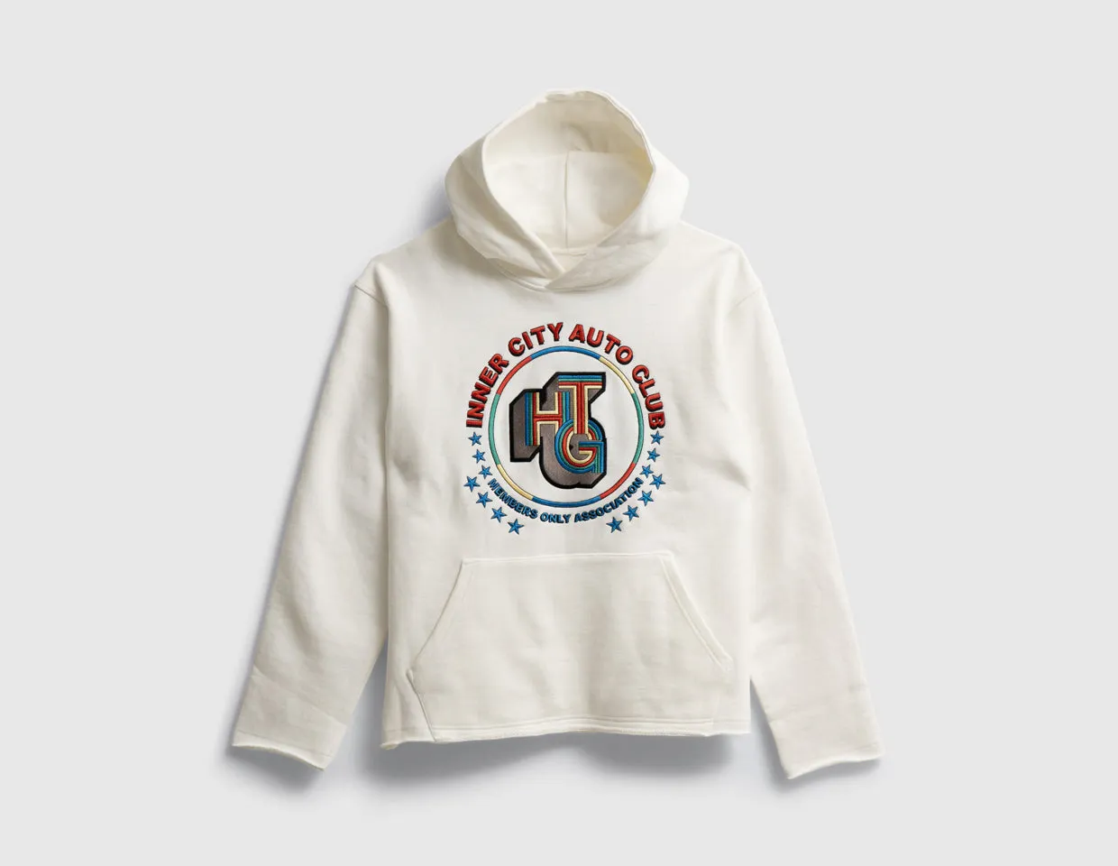 Honor The Gift Auto Hoodie / White brooch accents Versatile Design