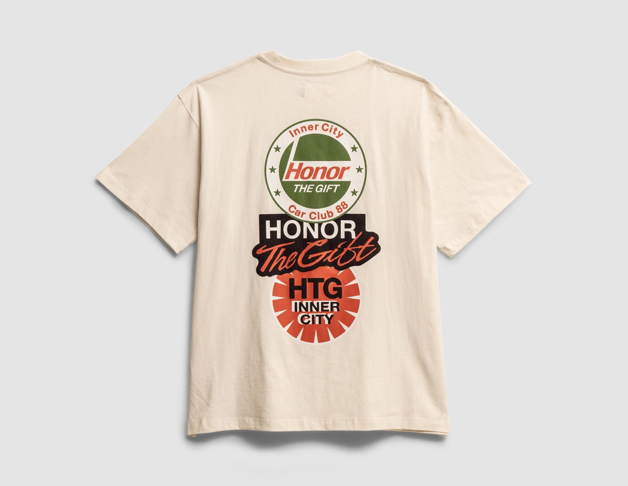 Cotton Blend DropShoulderDesign Honor The Gift Auto T-Shirt / White