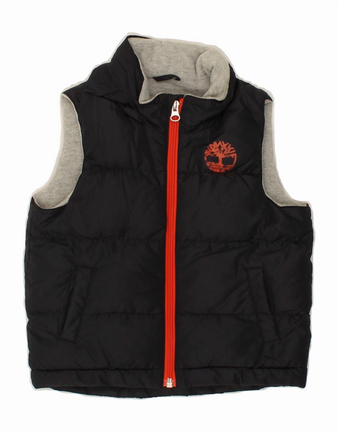 TIMBERLAND Baby Boys Graphic Padded Gilet 12-18 Months Black Polyester Adjustable Waistband