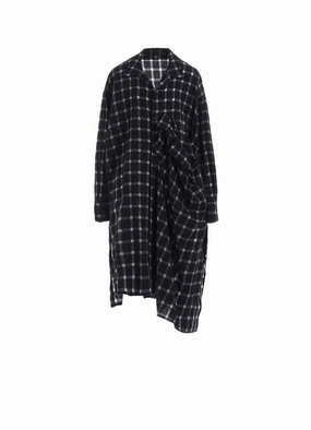 COTTON CUPRO PLAID SHIRT DRESS Soft Comfort Artisanal-Detail