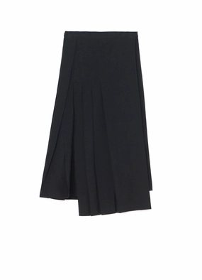 COTTON TWILL R PLEATED WRAP SKIRT Soft Appeal