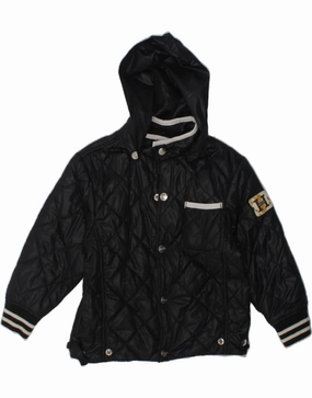 HUSKY Baby Boys Hooded Padded Jacket 18-24 Months Black Polyester Durable Outer Layer