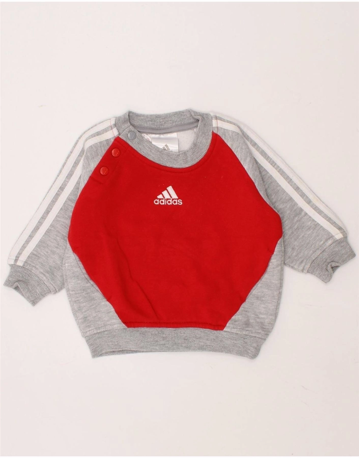 Smooth Flatlock Seams WaterRepellent Finish ADIDAS Baby Boys Sweatshirt Jumper 0-3 Months Red Colourblock Cotton