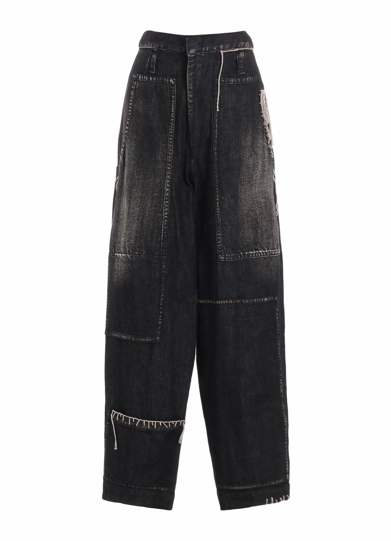 Full Motion SPOTTED DENIM PATCHED-POCKET PANTS