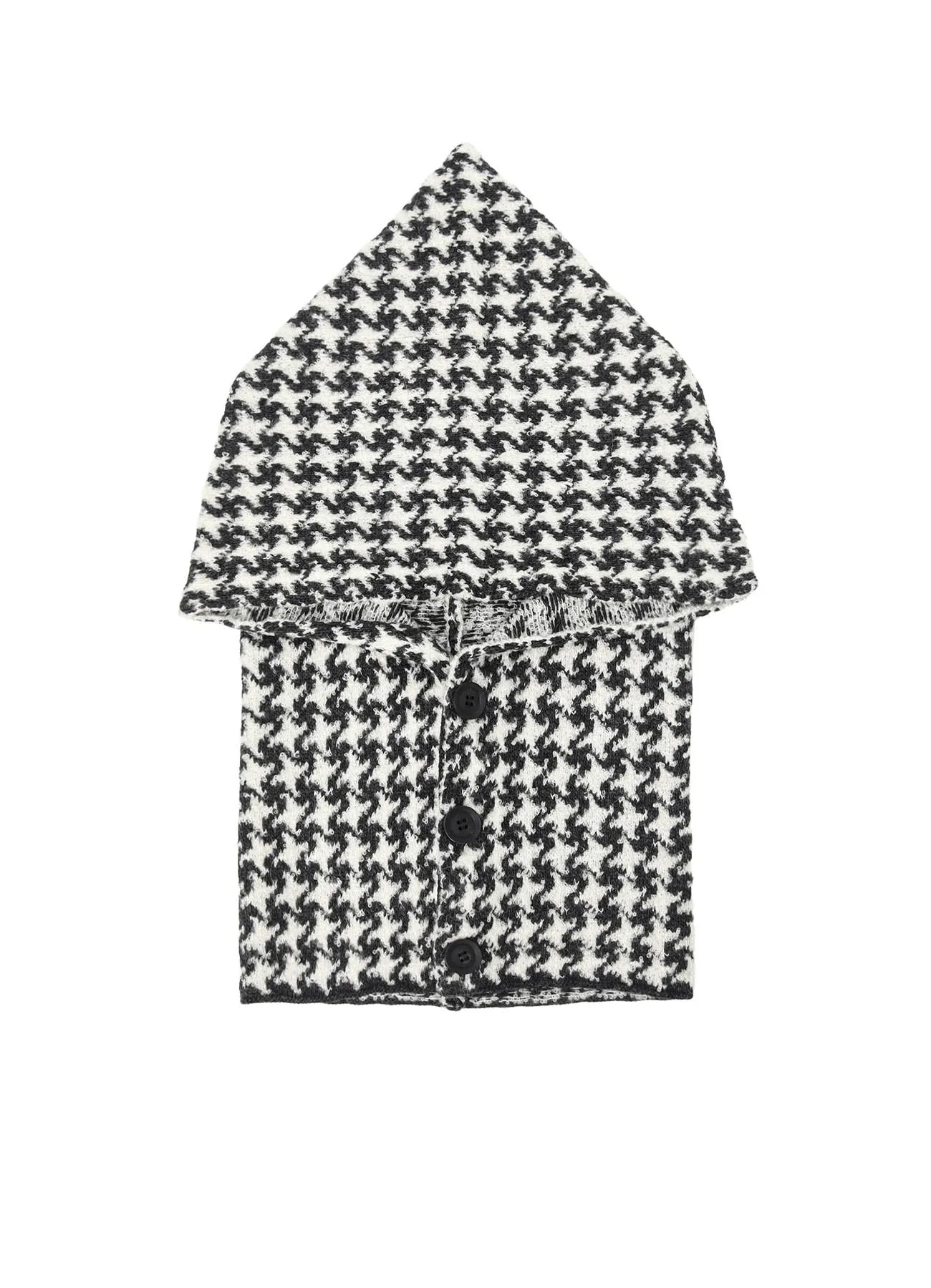 Smooth Flatlock Seams EcoFriendly Material Blend HOUNDSTOOTH L BALACLAVA