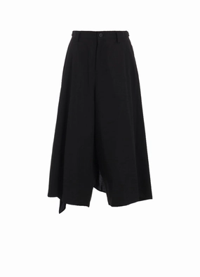 COTTON TWILL BACKSIDE DRAPED D PANTS Casual Comfort Look Mesh Lined