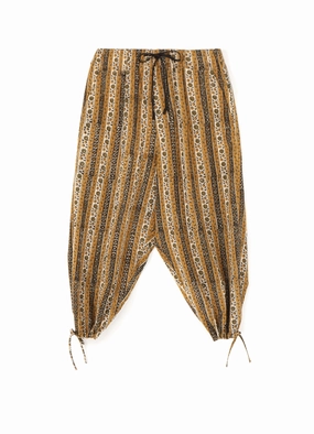 Casual Layer SustainableManufacturing INDIAN BLOCK PRINT FLOWER PATTERN ONE TUCK DRAW STRING PANTS