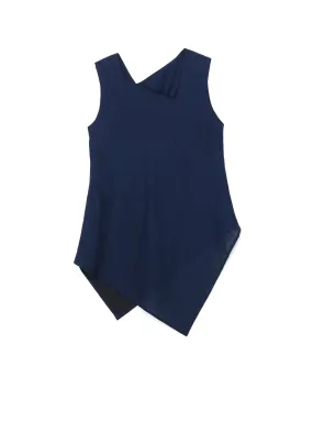 Smooth Seam Finish INDIGO   JAPANESE INK SLEEVELESS BLOUSE