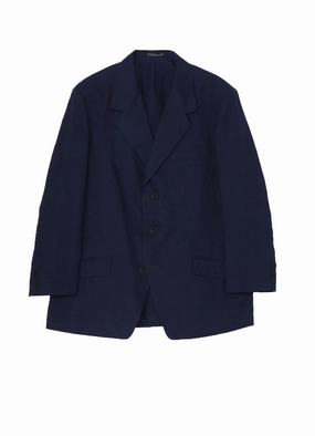 INDIGO DYEING COTTON LINEN 3BUTTONS JACKET suitable for beach vacations