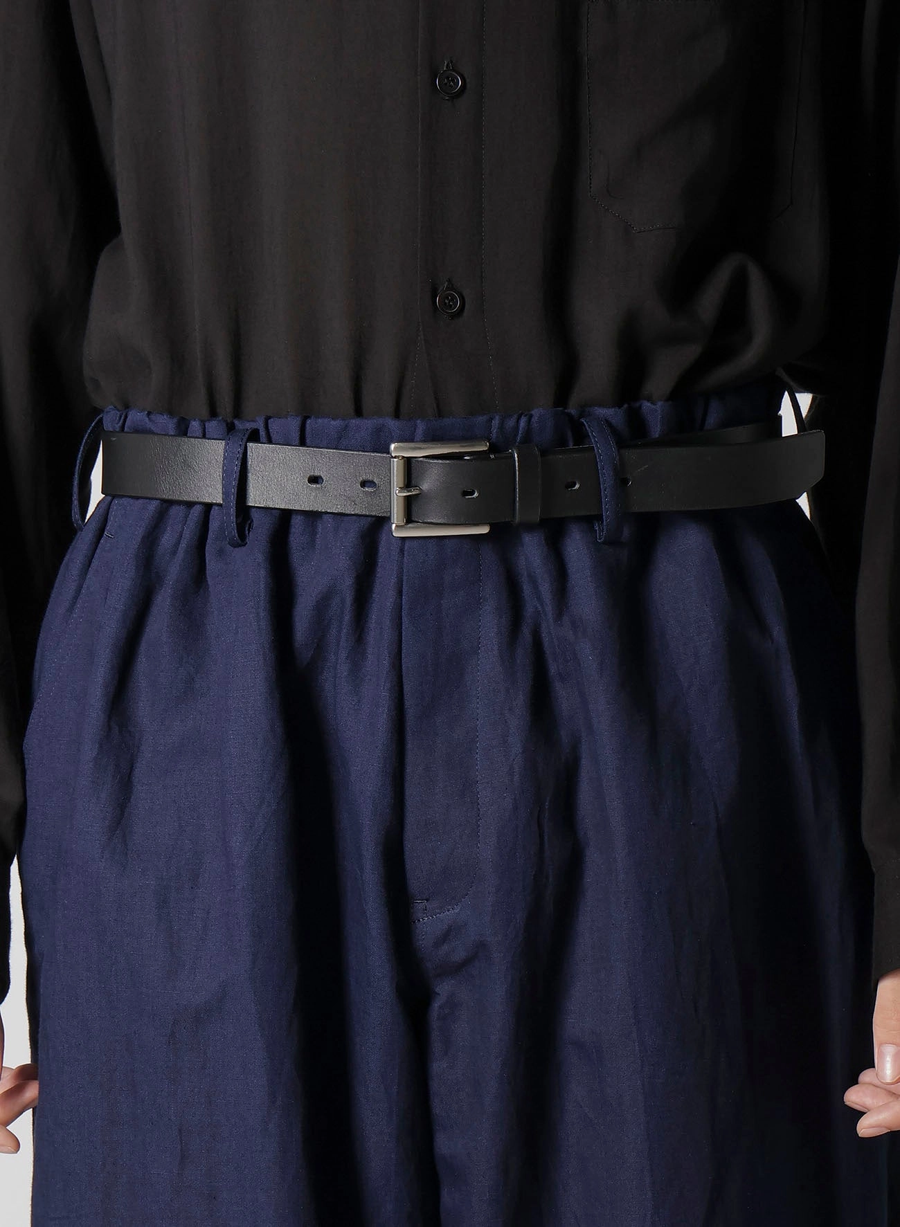 Outdoor Adventure Office Appropriate INDIGO DYEING COTTON LINEN DOUBLE STITCH PANTS