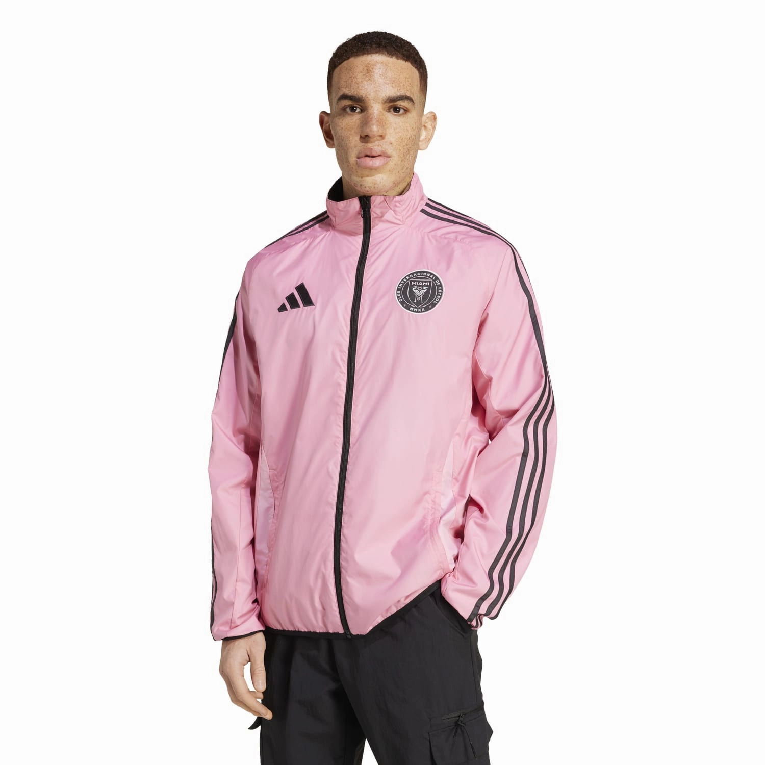 Hidden Zipper Closure Simple Layer Inter Miami Anthem Jacket - Mens