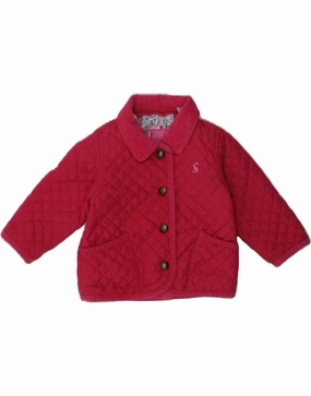 JOULES Baby Girls Quilted Jacket 6-9 Months Pink Polyester YKK Zipper Quality
