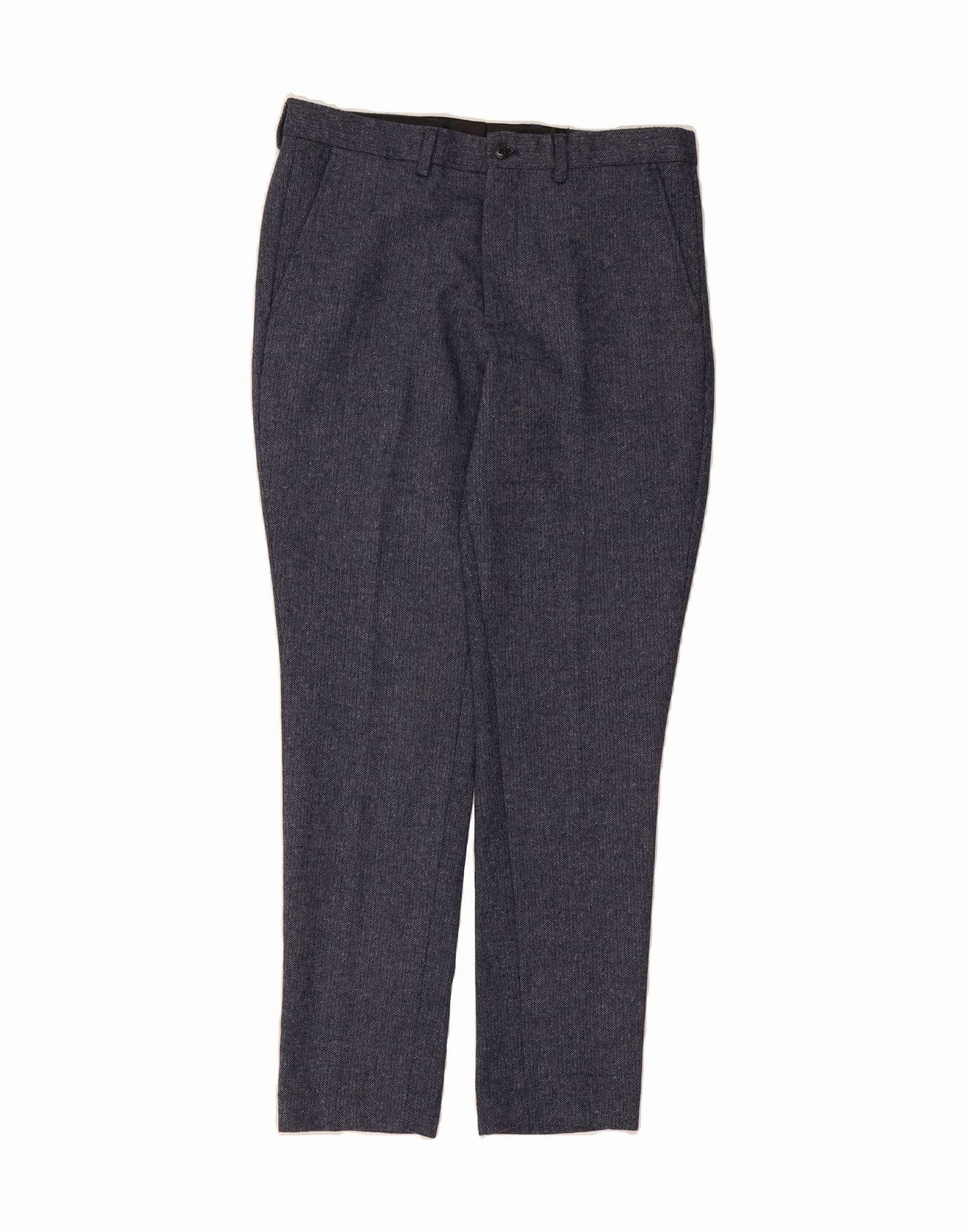 Comfortable Fit Wear JACK & JONES Mens Suit Trousers EU 50 Large W34 L31 Navy Blue Herringbone