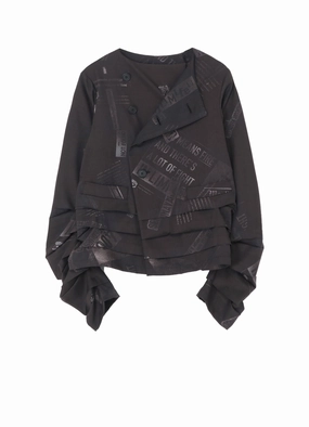 JACKET WITH PLEATED HEM/SLEEVE DETAILS Casual PreShrunk Cotton Blend