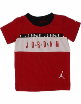 JORDAN Baby Boys Graphic T-Shirt Top 12-18 Months Red Colourblock Weekend Style Anti Static Treatment