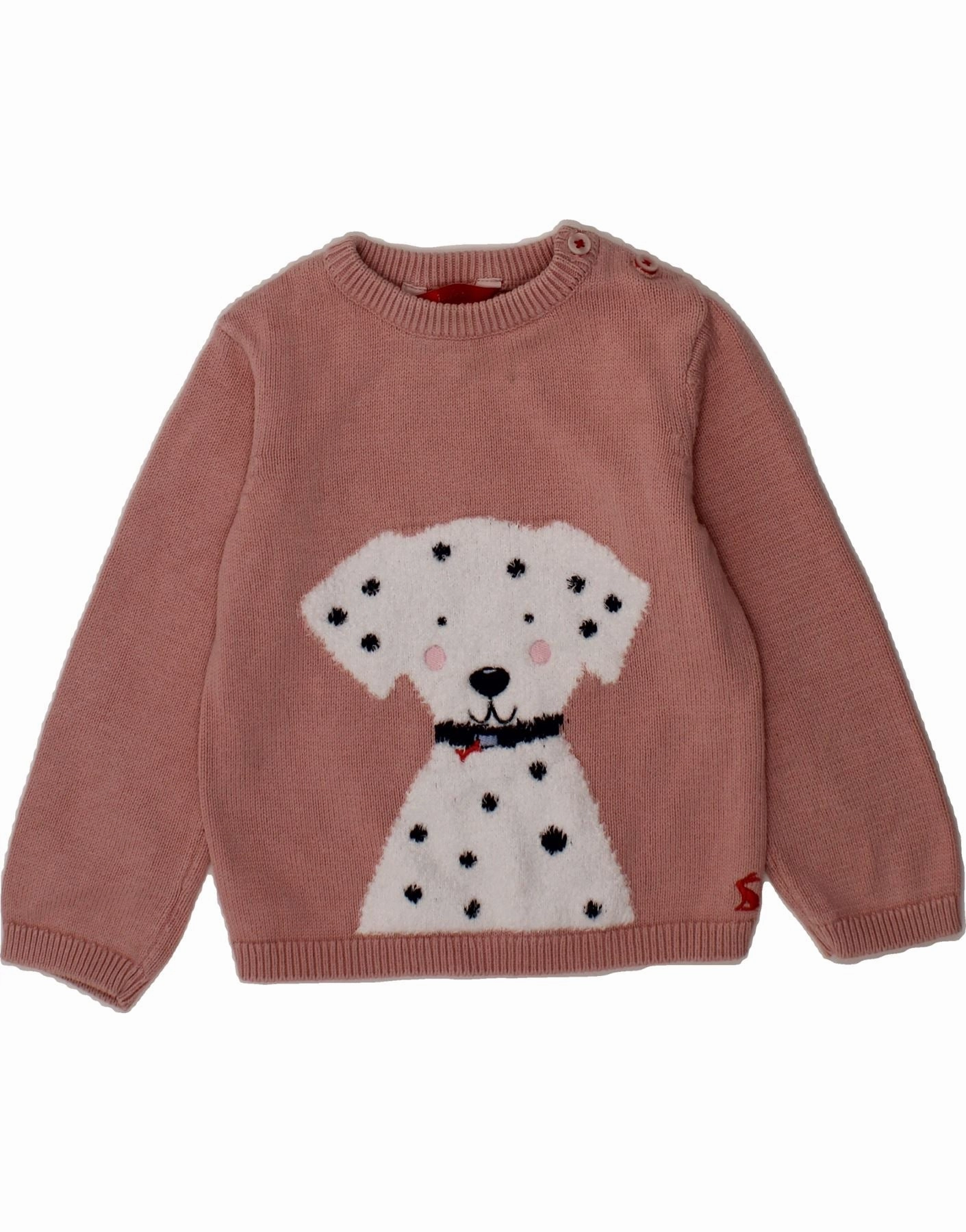 JOULES Baby Girls Graphic Crew Neck Jumper Sweater 18-24 Months Pink Wrinkle resistant fabric