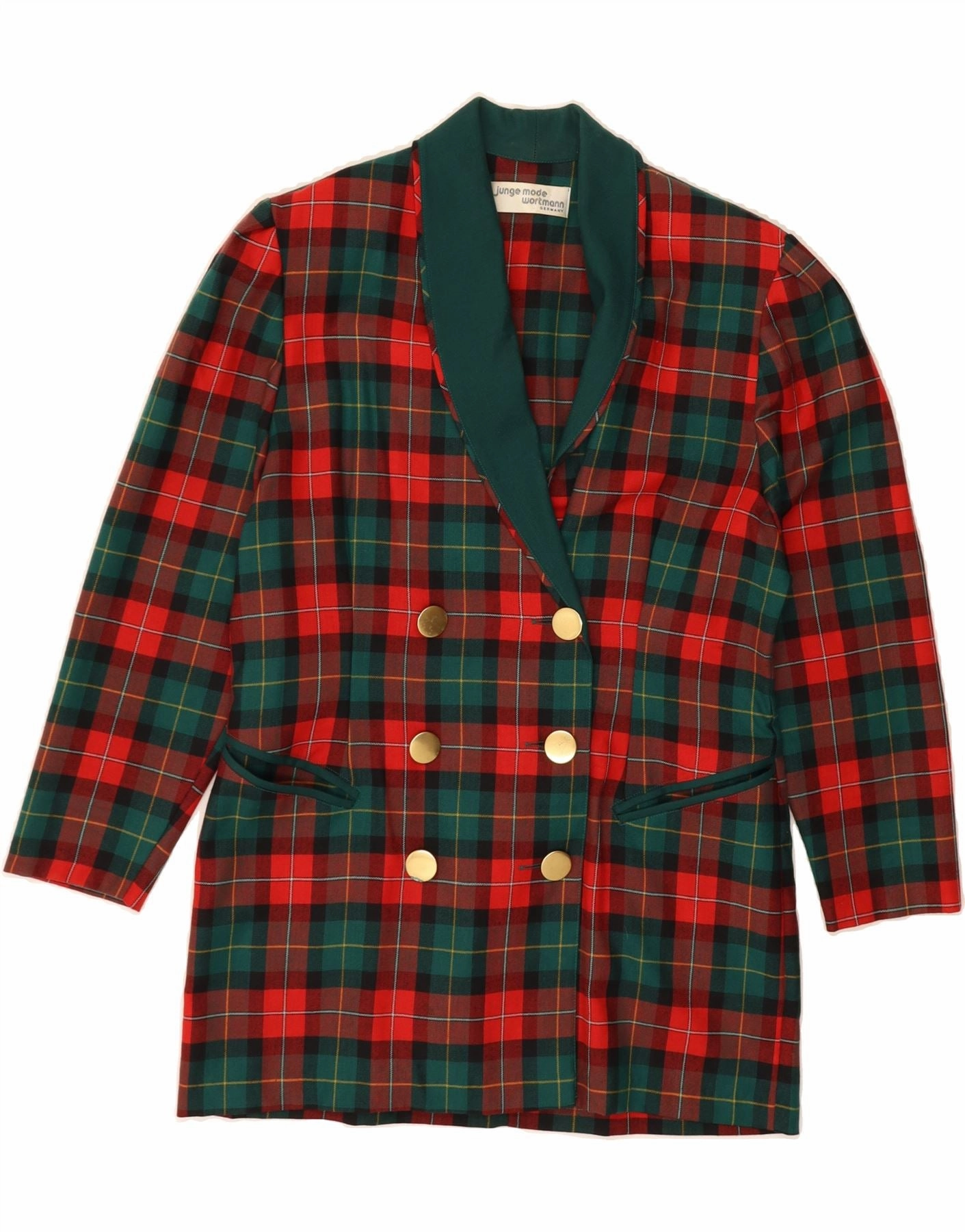 JUNGE MODE Womens Blazer Jacket EU 40 Medium Multicoloured Check Comfortable Style