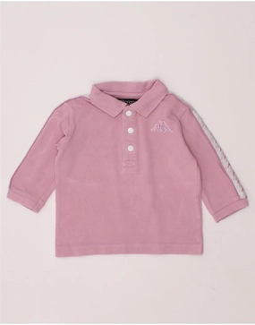 KAPPA Baby Boys Graphic Long Sleeve Polo Shirt 3-6 Months Pink Colourblock Inner Layer Winter Comfort