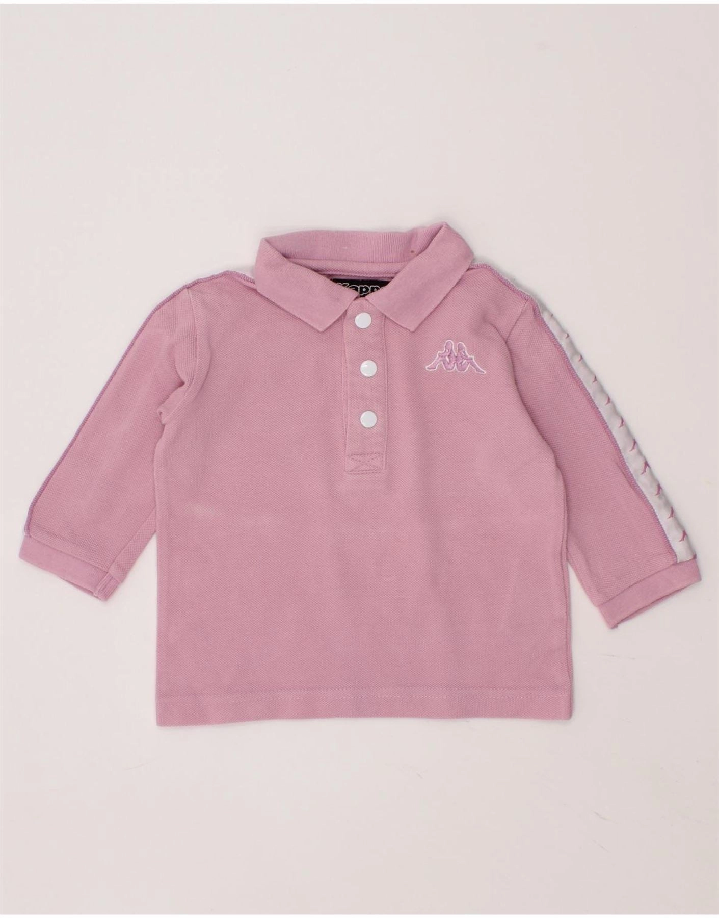 KAPPA Baby Boys Graphic Long Sleeve Polo Shirt 3-6 Months Pink Colourblock Inner Layer Winter Comfort
