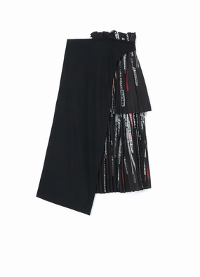 Urban Feel KHADI COTTON   QUOTES PRINT ASYMMETRIC PLEATED SKIRT