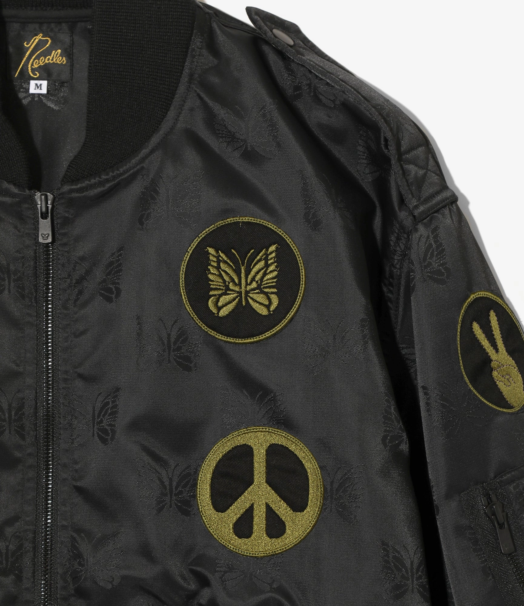 L2-B Jacket ?C Black Papillon Jacquard Sateen Quilted Stitching