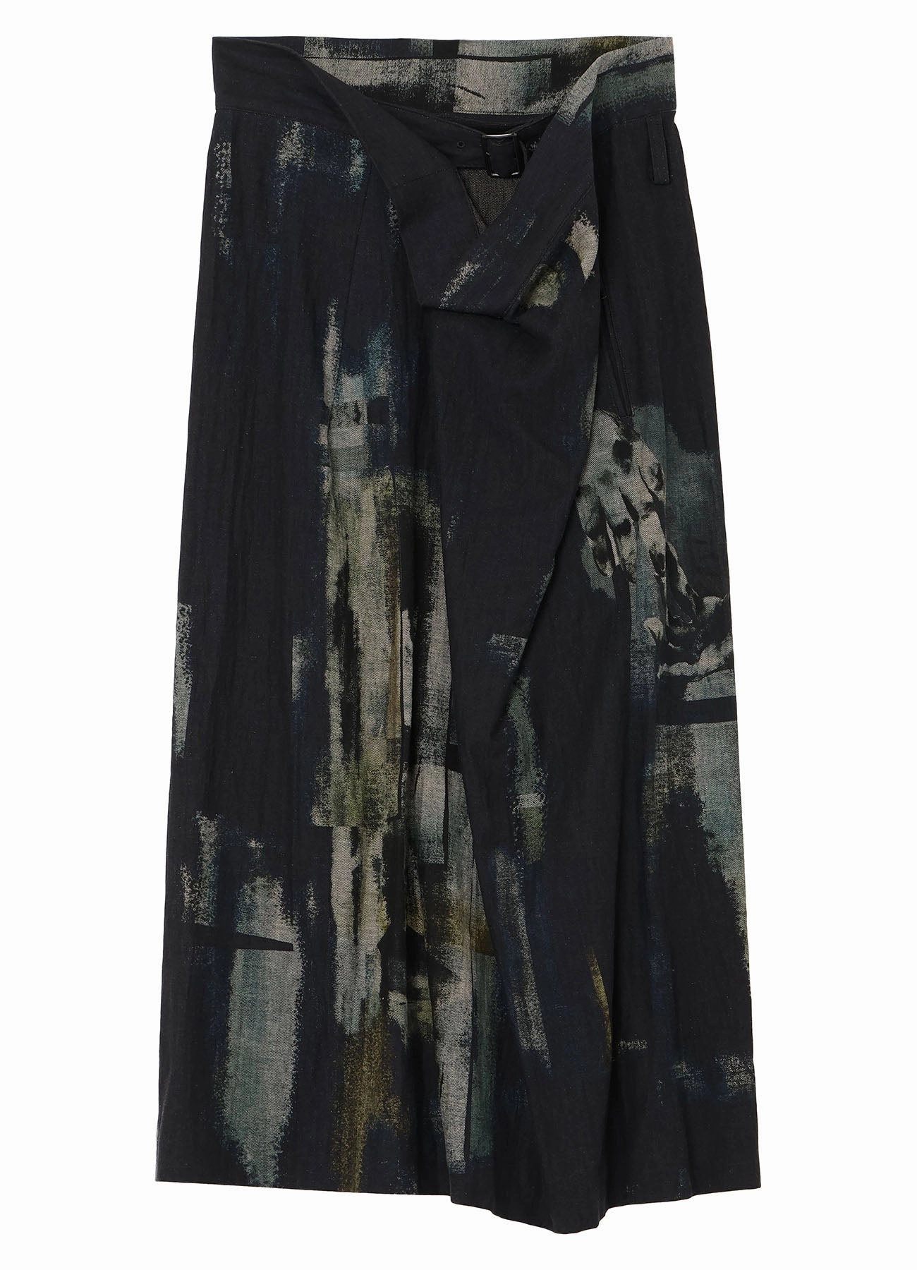 Flattering Silhouette Wear Fit For All L/C DENIM CUBISM PRINT LEFT SIDE CLOTH SKIRT