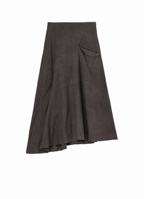 L/C INK DYED LIGHT DENIM LONG RIGHT SKIRT Polished Wear Smooth Edge