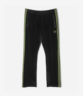 smooth zipper Narrow Track Pant ?C?Black Velour