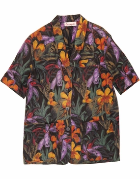 LAURA BIAGIOTTI Womens Blazer Jacket UK 16 Large Multicoloured Floral Comfortable Office Wear Polished Work Look