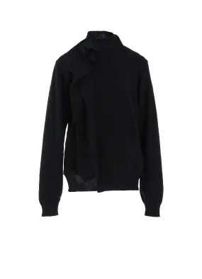 QuickDry Technology PLAIN WEAVE DRAPE DETAIL HIGN NECK PO