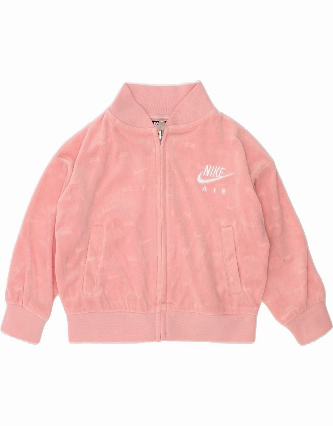 NIKE Baby Girls Abstract Pattern Fleece Jacket 12-18 Months Pink Polyester File Solution