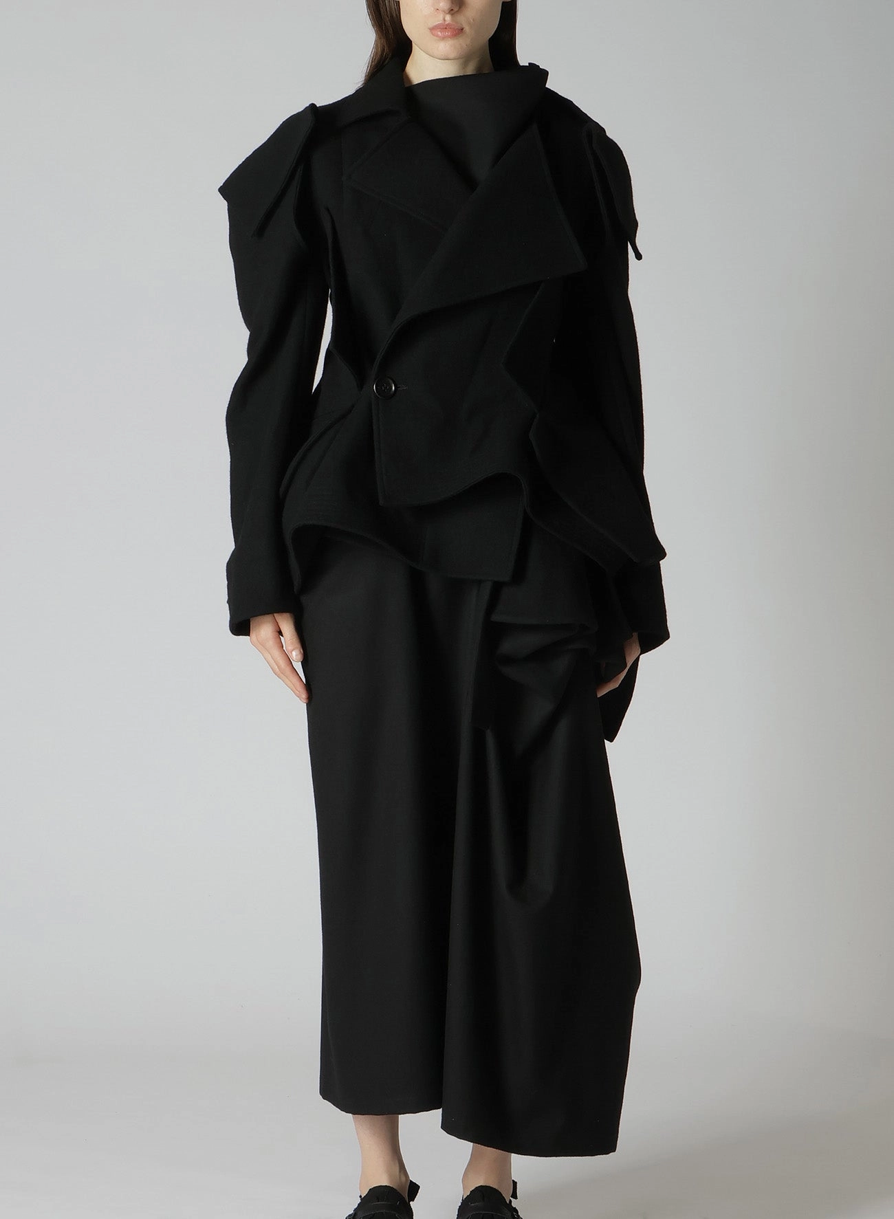 Microfiber texture 1/16 FLANNEL 3D SLV ASYMMETRY COAT