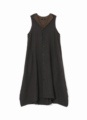 WOOL SLEEVELESS SHIRT DRESS Soft-Lining Light Wear