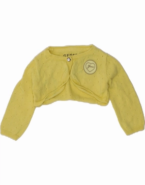 GUESS Baby Girls Crop Cardigan Sweater 3-6 Months Yellow Modern Outfit Winter Wardrobe