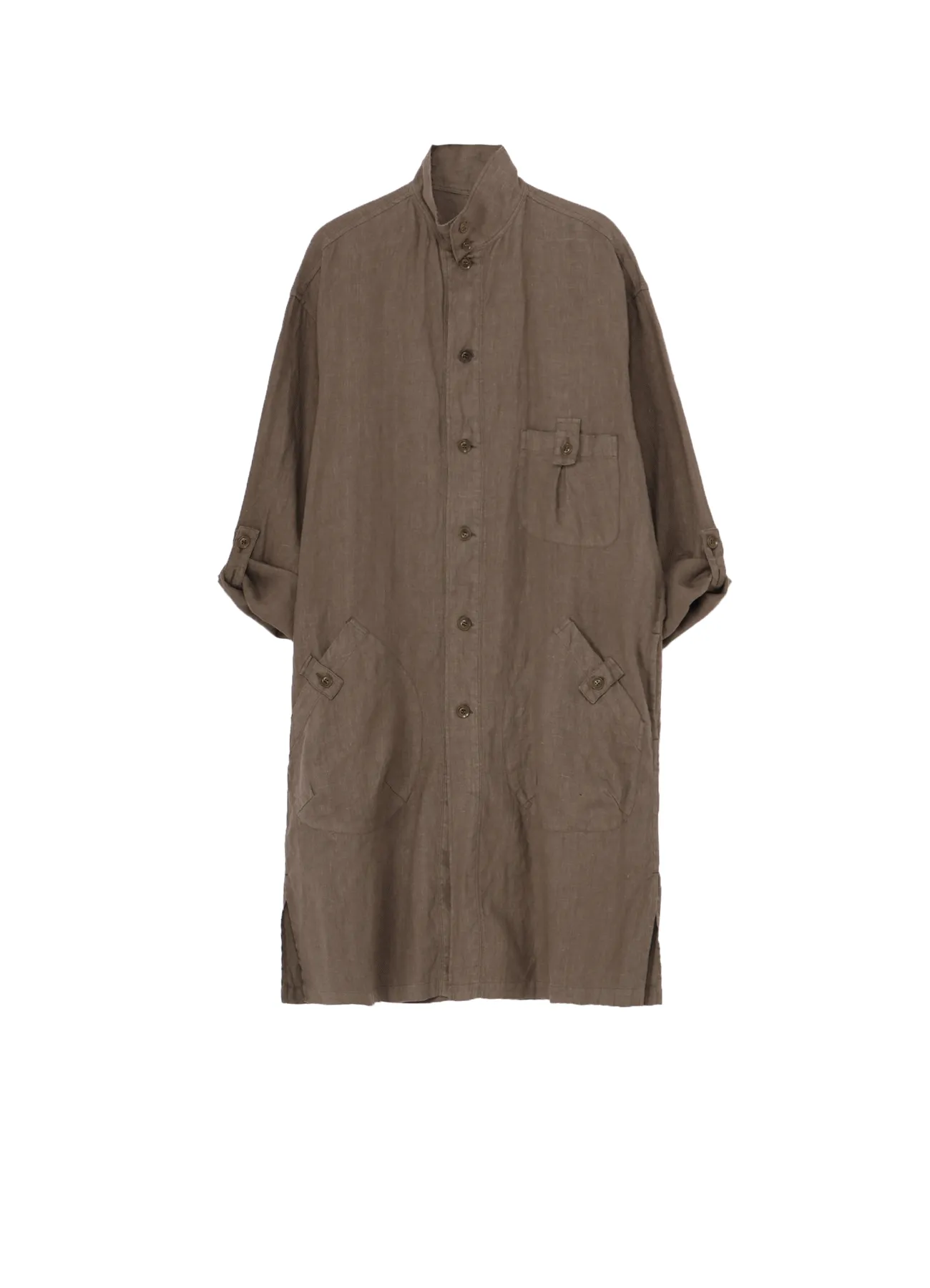 Relaxed Silhouette GARMENT DYE FLAX SHIRT COAT