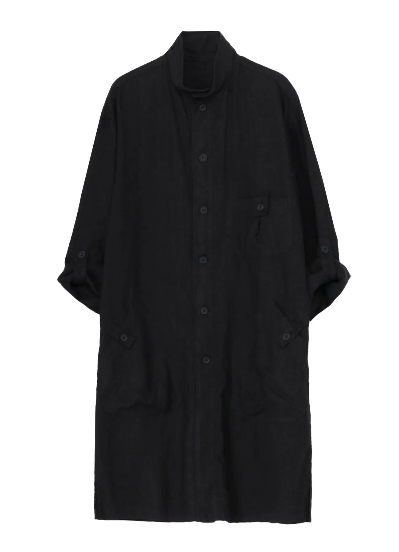 GARMENT DYE FLAX SHIRT COAT Anti Pill Treatment Soft Stretch Collar