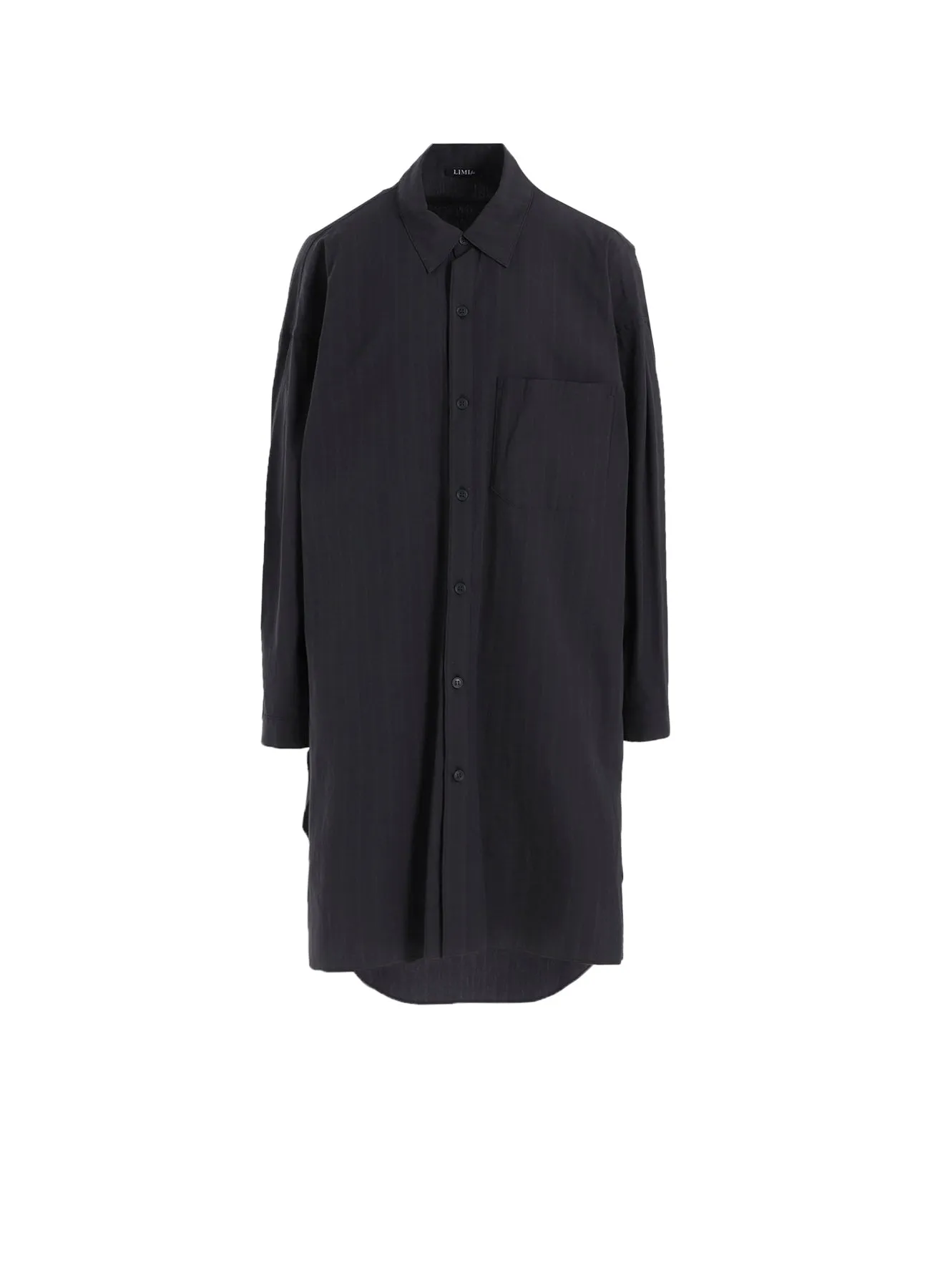 Embroidered Detail Versatile Piece GREY STRIPE SHOULDER TOP TUCK SHIRT