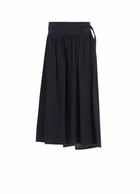 6OZ DENIM GARMENTFINISH ASYMMTRIC GATHER SKIRT Smart and Polished