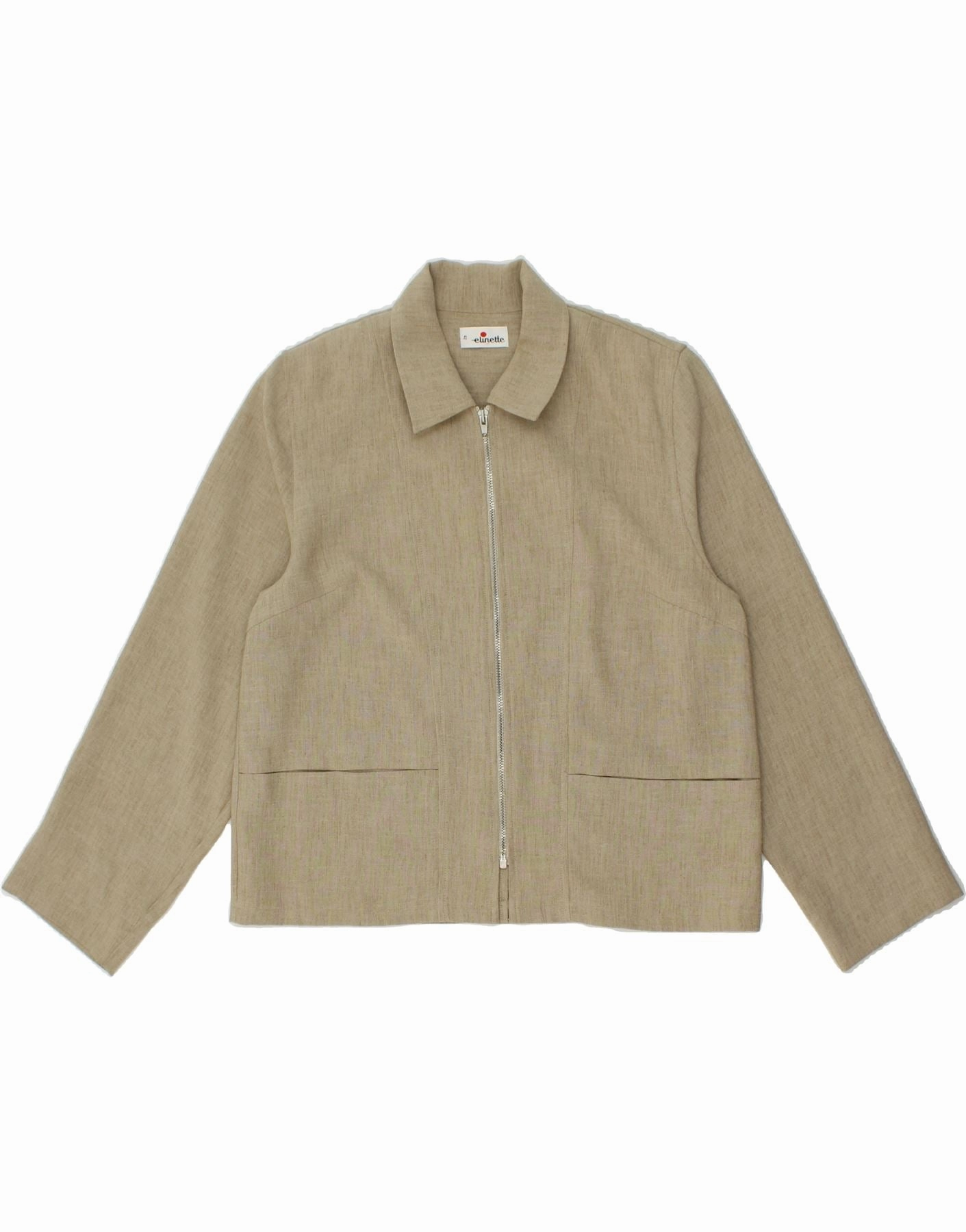 Tailored Drape Patterns Timeless Professional Look ELINETTE Womens Blazer Jacket IT 42 Medium Beige Polyester