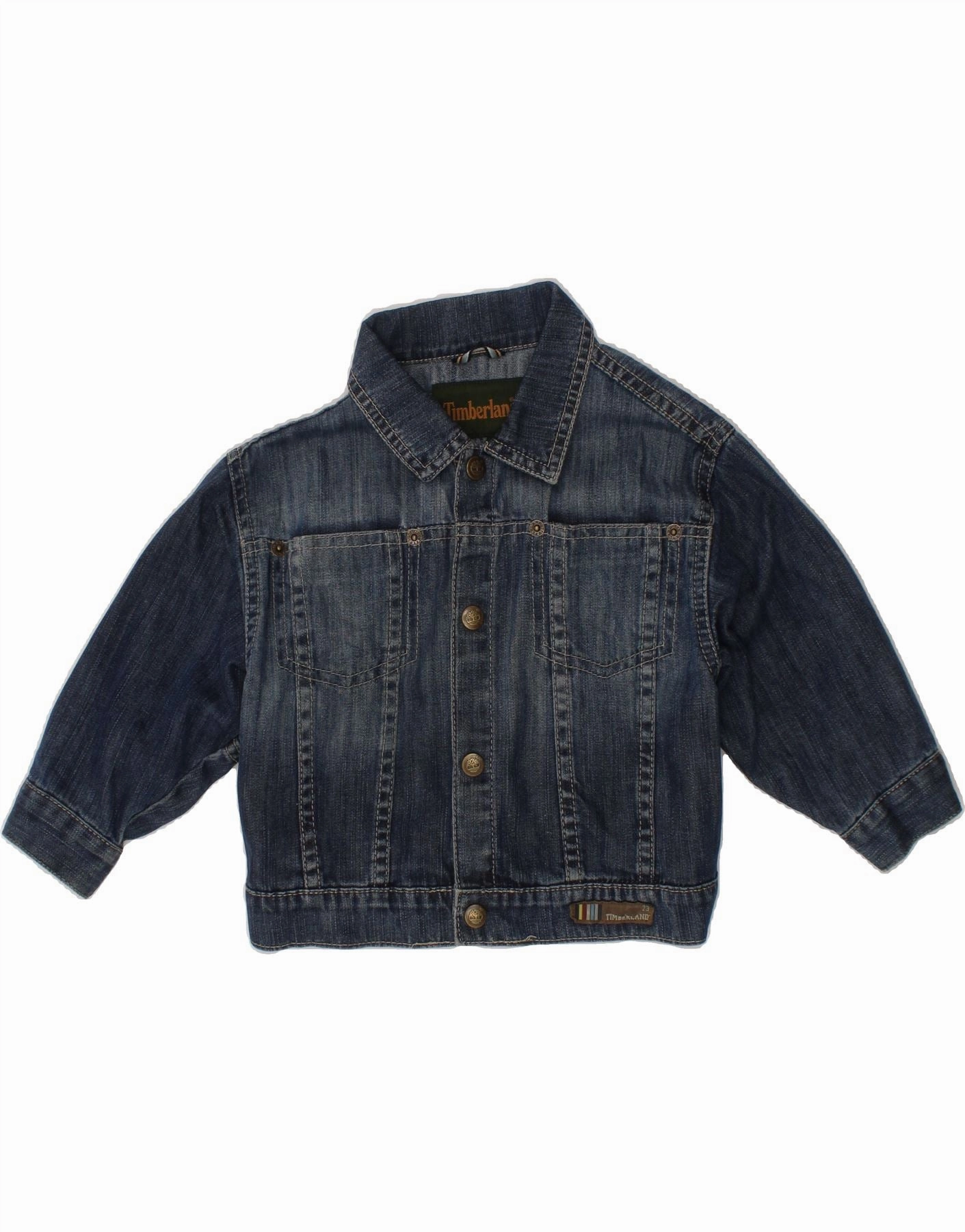 TIMBERLAND Baby Boys Denim Jacket 12-18 Months Navy Blue Cotton Notice polka dotted