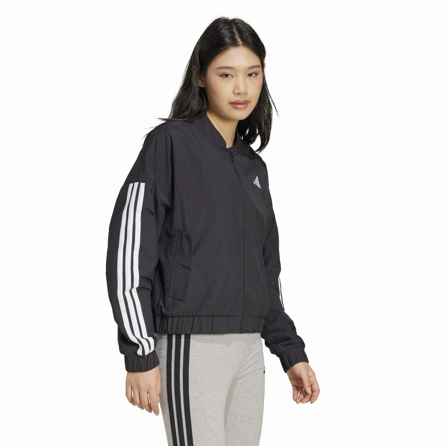 Essentials 3-Stripe Woven Bomber Jacket - Womens Chic Look