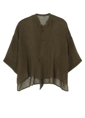 LENO CLOTH HALF SLEEVE BOX SHIRT Fitted Silhouette Midweight Textile