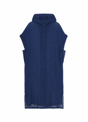 Chic Tailoring Off-Shoulder LENO CLOTH HOODED DRESS