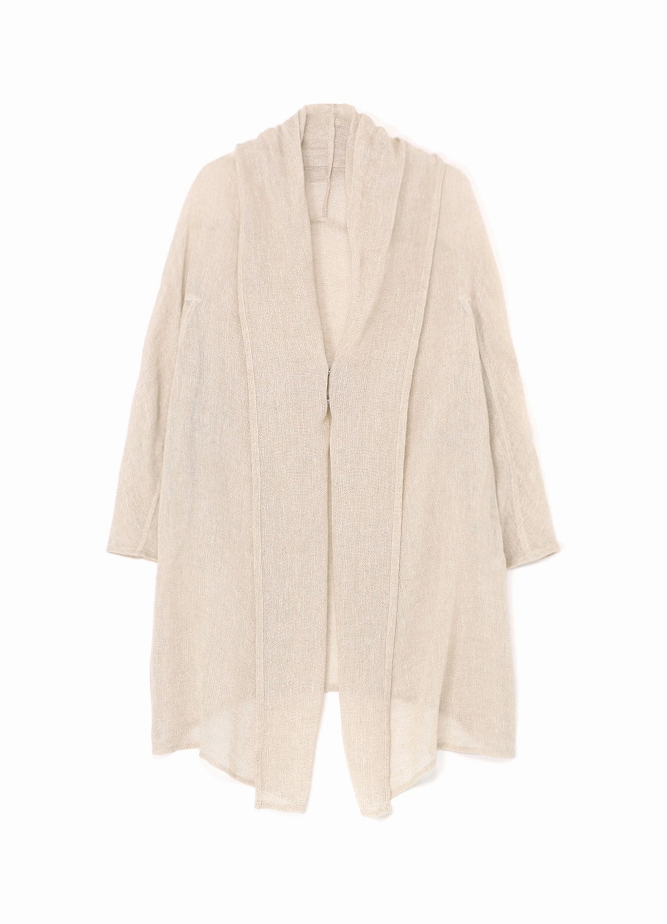 LENO CLOTH SHAWL COLLAR LONG CARDIGAN Reservation