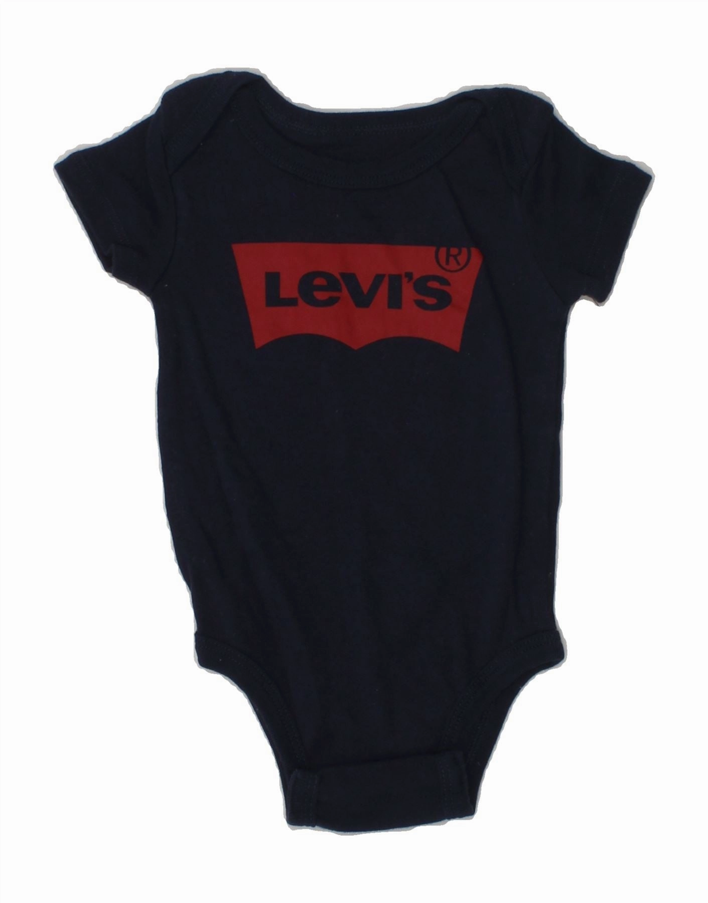 LEVI'S Baby Boys Graphic Bodysuit 0-3 Months Navy Blue Cotton Sharp Guest