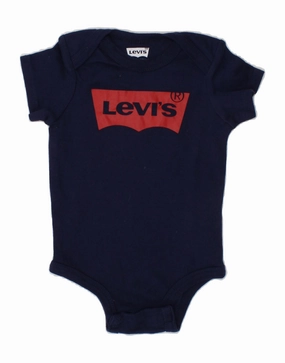 Modern Gym LEVI'S Baby Boys Graphic Bodysuit 6-9 Months Navy Blue Cotton