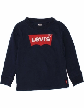 LEVI'S Baby Boys Graphic Top Long Sleeve 18-24 Months Navy Blue Cotton Urban Edge Flexible Shoulder Construction