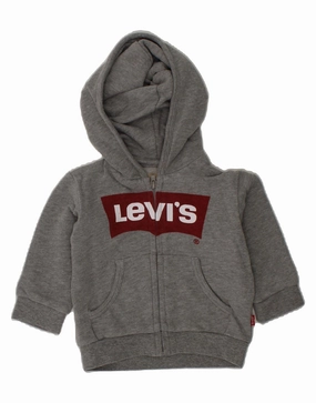 Natural Texture All Fit Look LEVI'S Baby Boys Graphic Zip Hoodie Sweater 3-6 Months Grey Cotton